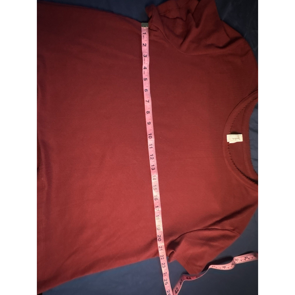 Auden Women’s XL Burgundy Pointelle Knit Pajama Short Sleeve Sleep Shirt Soft - Picture 7 of 7